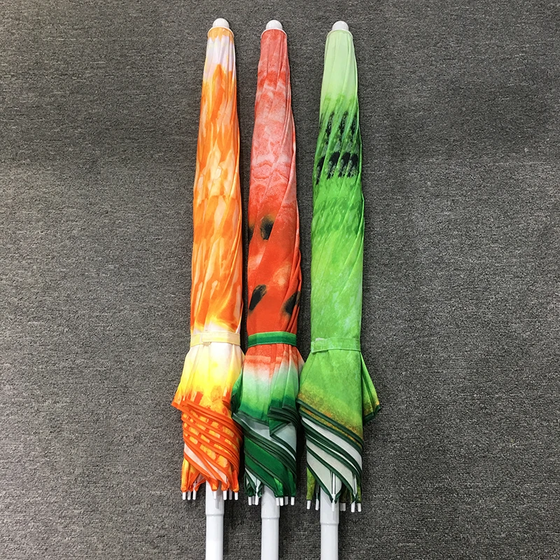Promotion polyester orange fruit design printing customized beach umbrella
