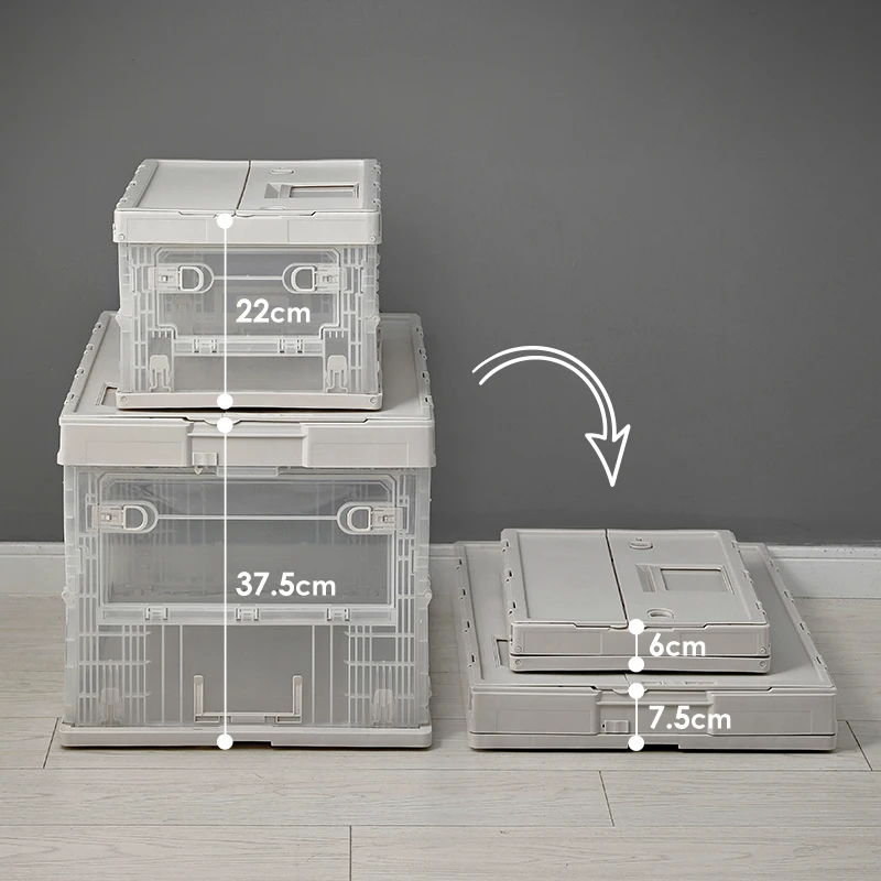 SHIMOYAMA 75L/19L большой пластиковый складной ящик для хранения прозрачные контейнеры штабелируемые ящики с крышками