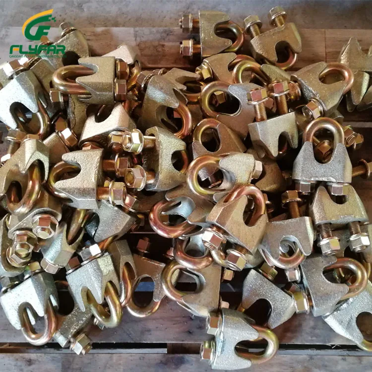 Made In China Yellow Zinc Plated Galvanized Malleable Steel DIN1142 Wire Rope Clip