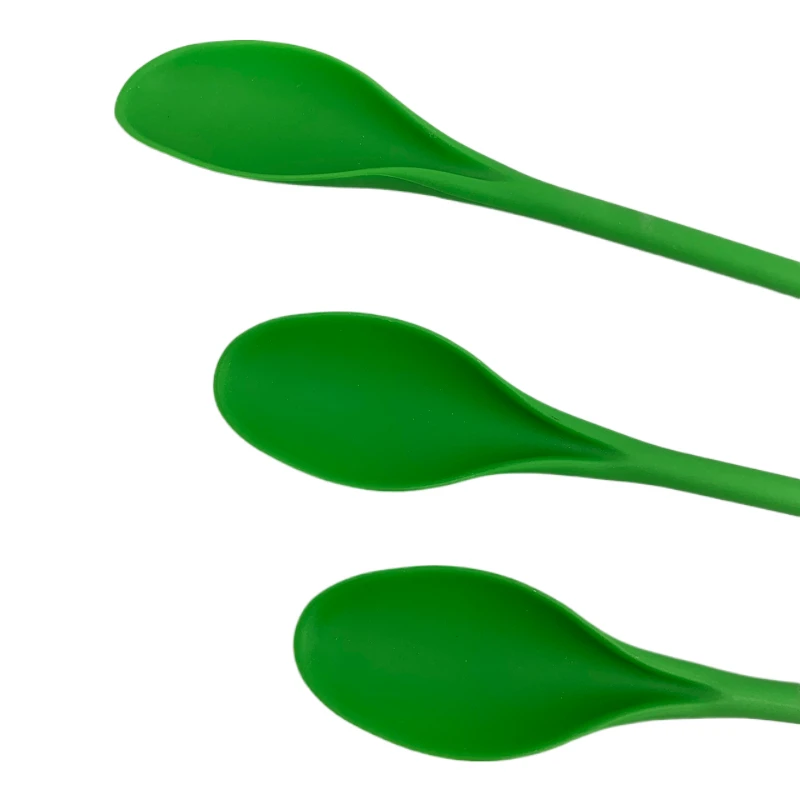 Plastic kitchen dessert salad white long handle stirring spoon