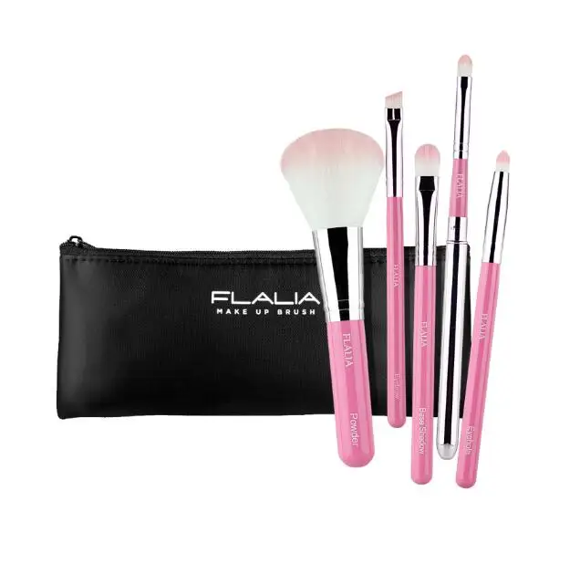 Wholesale Korean Brand 5pcs Moder Pink Makeup Brush set With Bag Private Logo Free Shipping