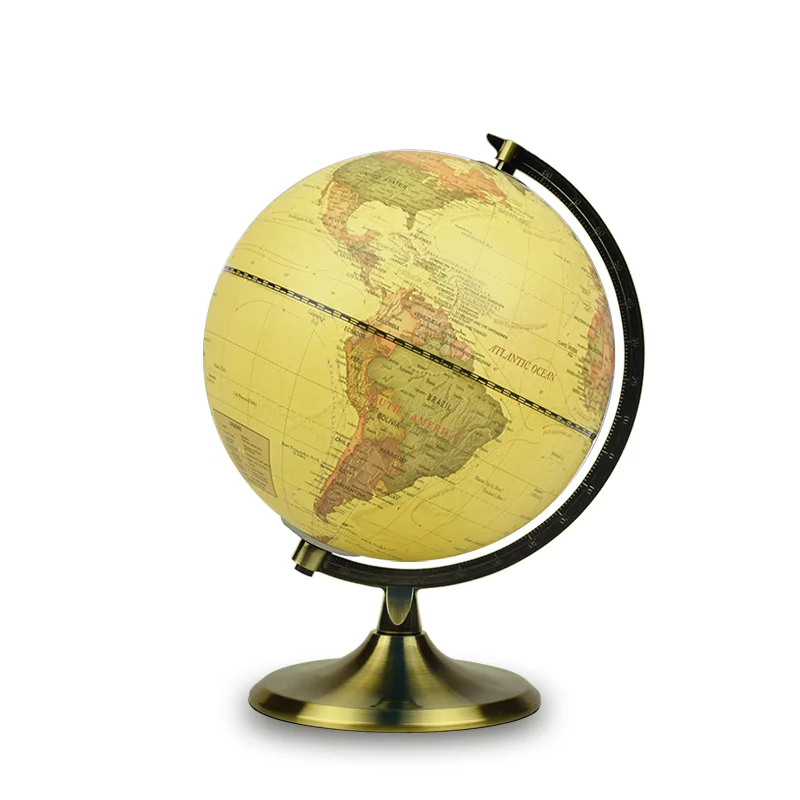 World Map Globe Decor Desk Earth Globe Le Globe Terrestre with Metal Meridian and Base