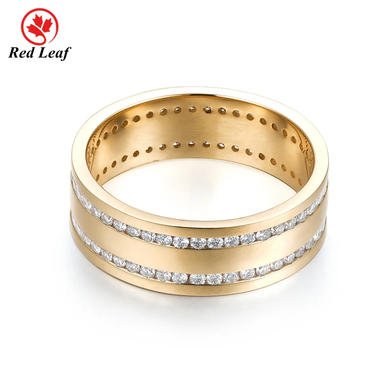 Redleaf Customized 14K Gold Wedding Ring DEF VVS Round Cut Engagement Wedding Brand Ring Charm Lab Grown Diamond Ring Men