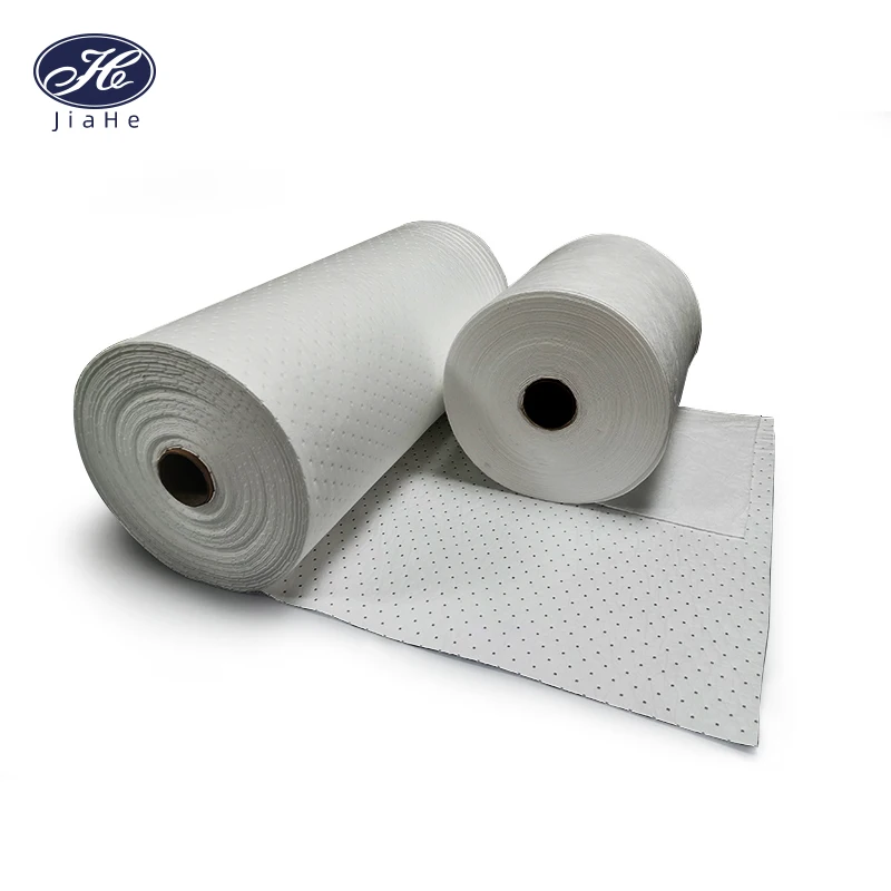 Quickly samples white color perforated oil spill absorbent rolls