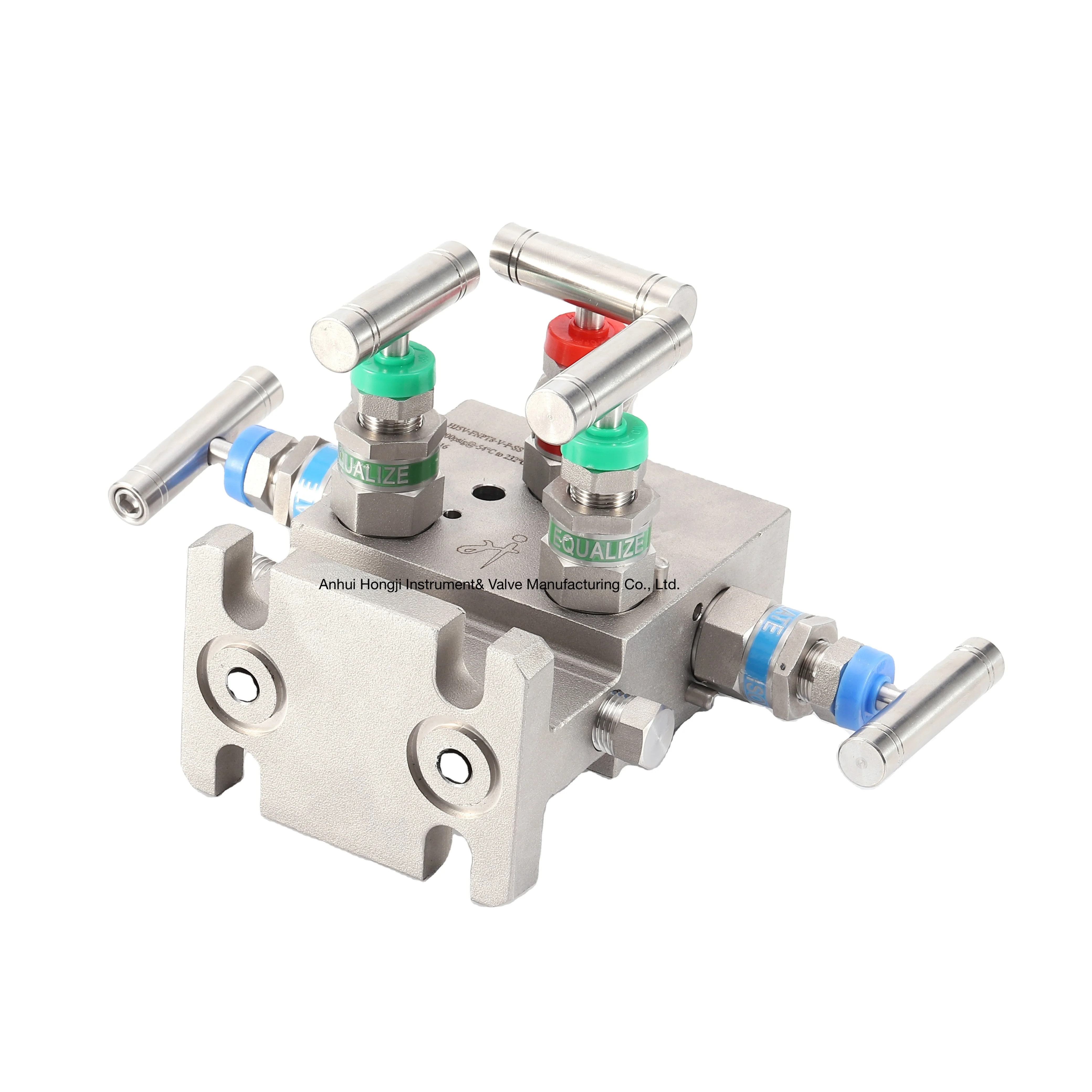 High Pressure 5-Valve Manifold Stainless Steel Direct Mount Manifolds for Oil Gas or Water Pipe