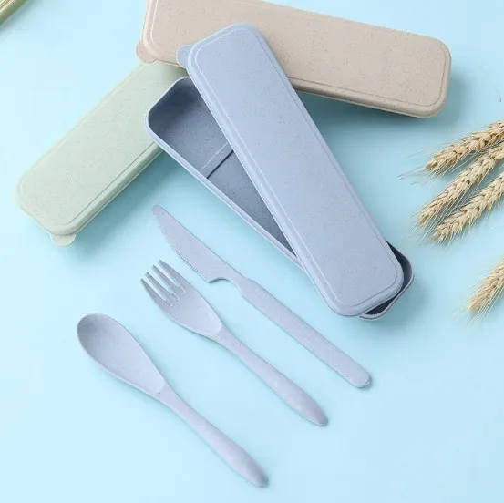 02 Reusable Plastic Fork Spoon Knife Set Portable Dishwasher safe Plastic Flatware Cutlery Set Custom