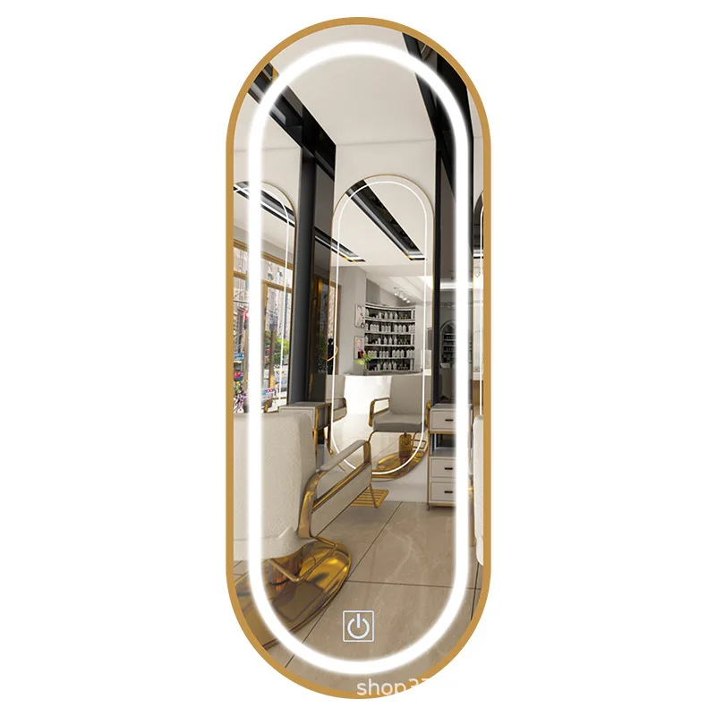 oval bathroom mirrors led large  full body mirror with gold led Framed Glass beauty on sale salon large mirrors with led light
