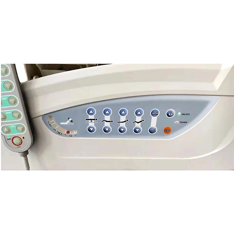 MN-EB005 High profession Five Function Paramount Type Hospital  Bed With Central Lock 5 Castors