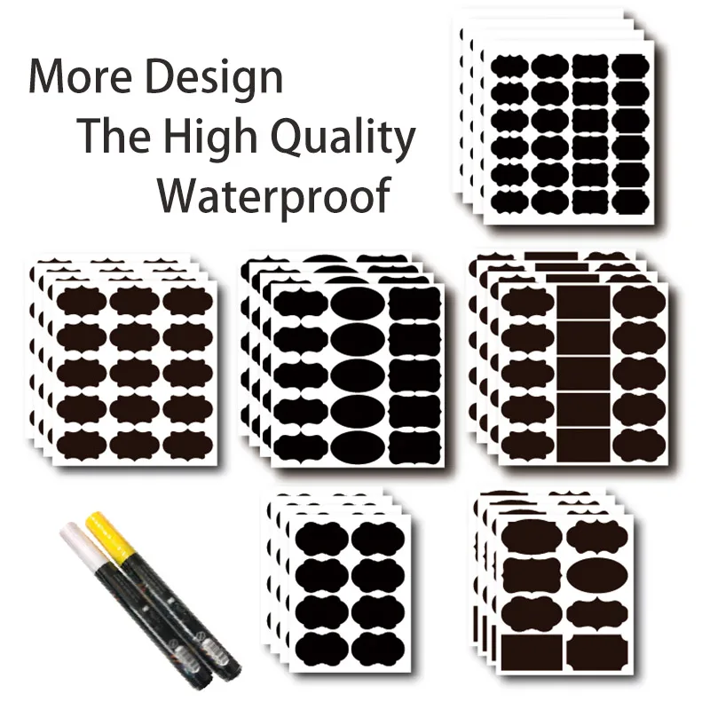 Оптовая продажа, пользовательские водонепроницаемые большие кухонные наклейки на бутылки вина, банки для специй, кладовую доску