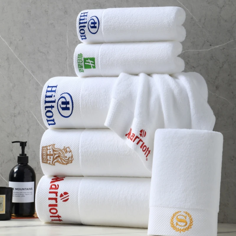 Luxury Cotton Bath Embroidery Custom Logo Towels Cotton Hotel Bath Towel Cotton Gift Towels Set