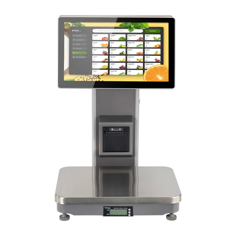 Licon 15.6 Inch High Quality POS AI Scale escala Label Weighing Scale with AI Camera for Retail Market Touch screen