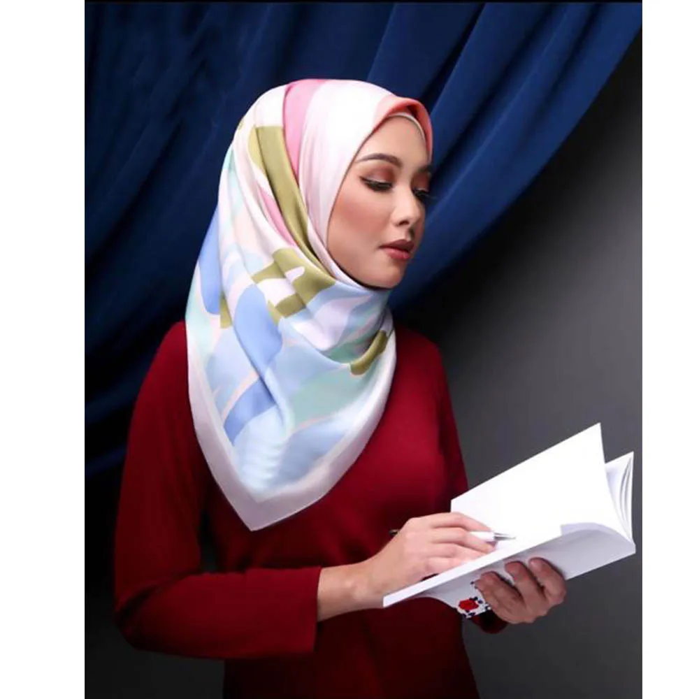 Индивидуальный Печатный хиджаб и малазийский Дон бавальская шифоновая вуаль шифон креп Алмазный шифон квадратные шарфы 110*110