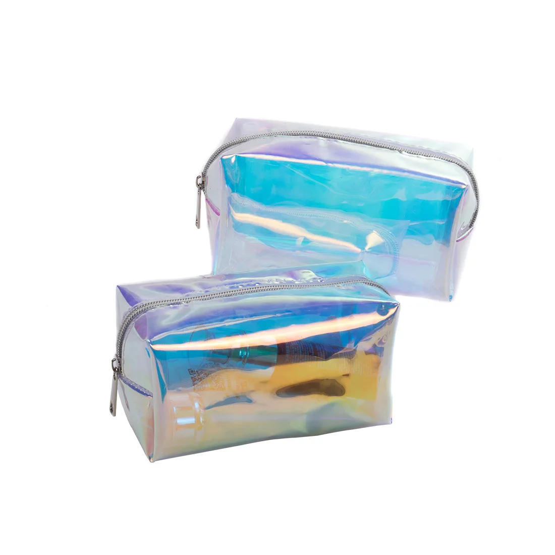 Fashion Custom Clear PVC TPU Make up Pouches Bags Small Square Laser Travel Packing Women Cosmetic Makeup Bags
