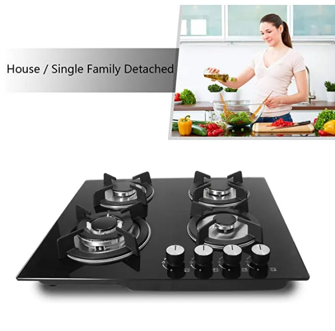 built in gas cooktop for kitchen 4 burner gas hob glass stove cooker