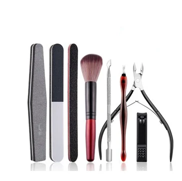 Wholesale Nail Clippers Kit Manicure Tools Nail File Scissors Makeup Brush Nail Care Tools Set