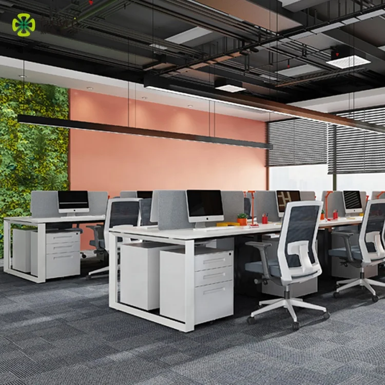 Commercial Business Furniture 8 Seater Work Station Modern Office Desk For Staff