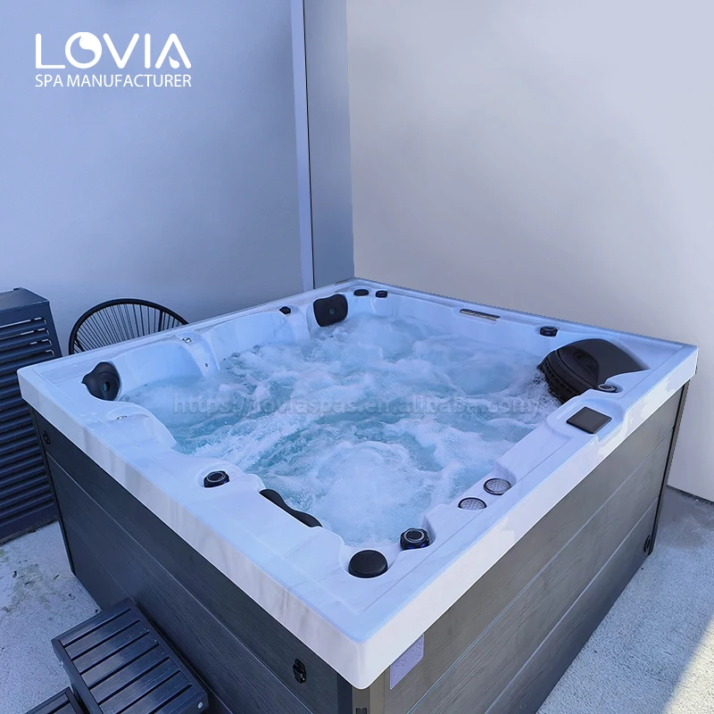 Modern 2m Deluxe Acrylic Freestanding Hot Tub with Whirlpool Massage Jets Includes Drainer-a Luxurious Bathtub Accessory