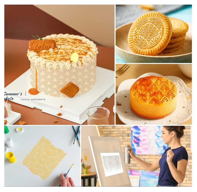 Clover Shaped Hollow Lace Cake Icing Embossing Stencil Floral Fondant Impression Mat For Cookie Coffee Decorating