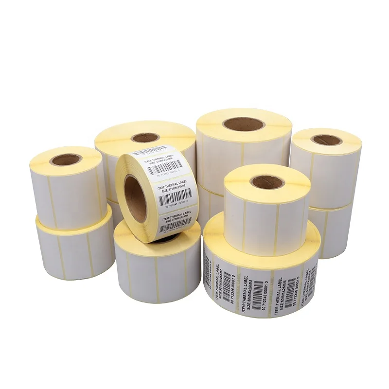 Customizable Yellow Barcode Sticker Waterproof Supermarket Shipping Tags for Packaging for Retail Storage Thermal Paper Label
