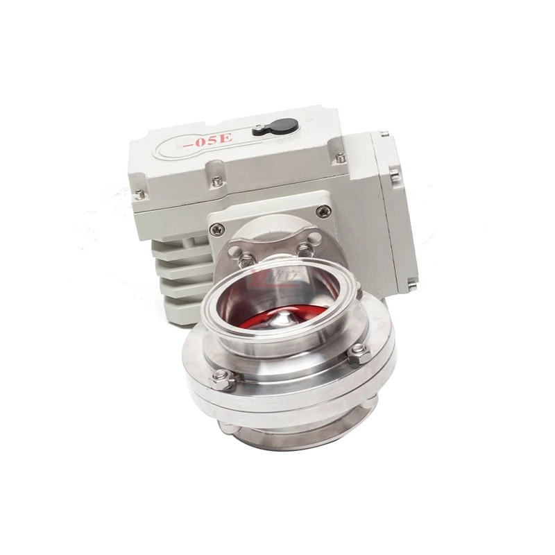 YOULI гигиенический пищевой нержавеющей стали 304 316L DC24V санитарный Электрический трехзажимный моторизованный клапан-бабочка