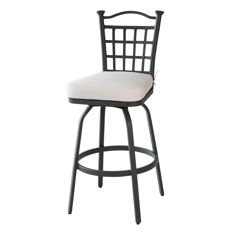 Wholesale European Style Night Club Furniture Aluminum Stools High Bar Courtyard Chair with Back