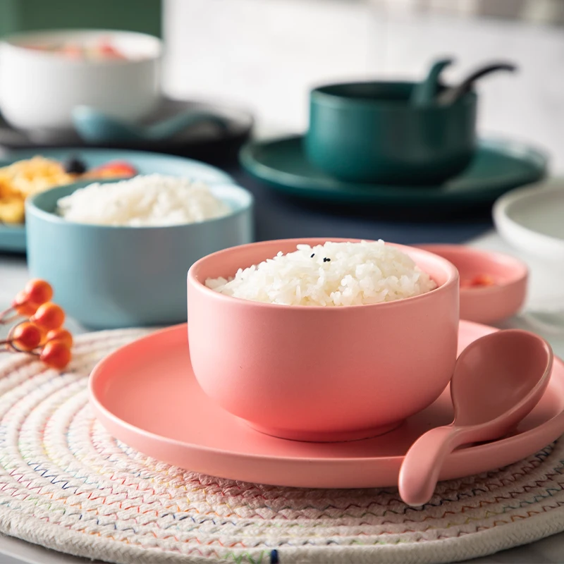 Home And Restaurant Porcelain Dinnerware Noodle Salad Rice  4.5 Inch Ceramic Bowl