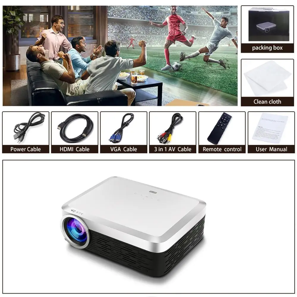 [1080p Android Projector]Hot Popular Native Full HD 1080P 4K LED Portable Video Home Theater Projectors