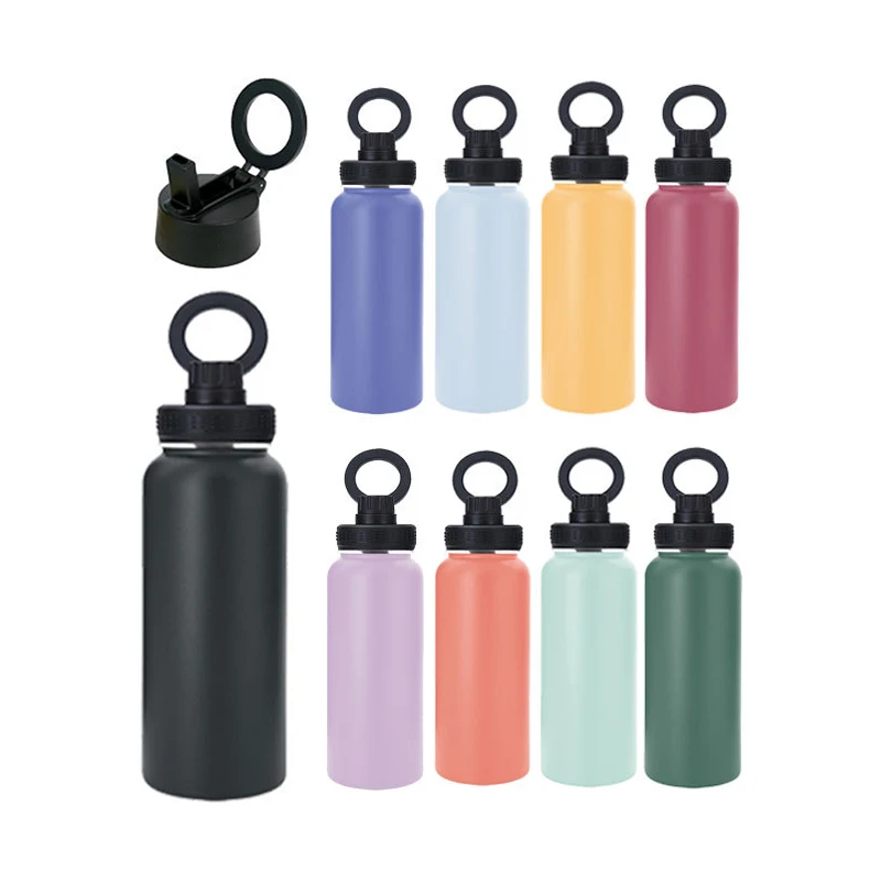 New Products 2024 Customized Logo 32oz Double Wall 304 Stainless Steel Magnet Water Bottle With Magnetic Phone Holder Lid