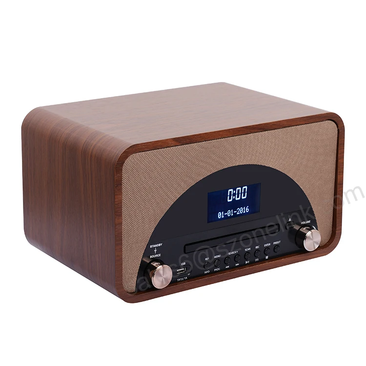 Деревянный DAB FM радио CD беспроводной портативный Bluetooth AM FM радио Bluetooth с динамиком