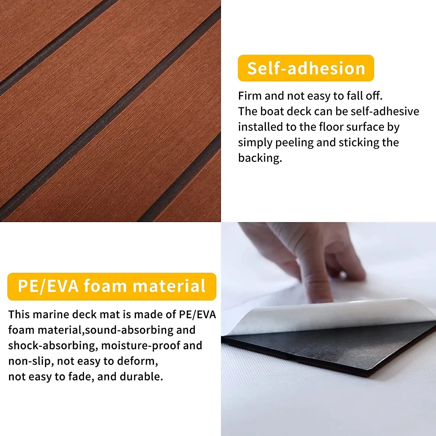 DIY yacht EVA foam flooring marine anti slip teak decking sheet durable anti UV boat flooring decoration pad