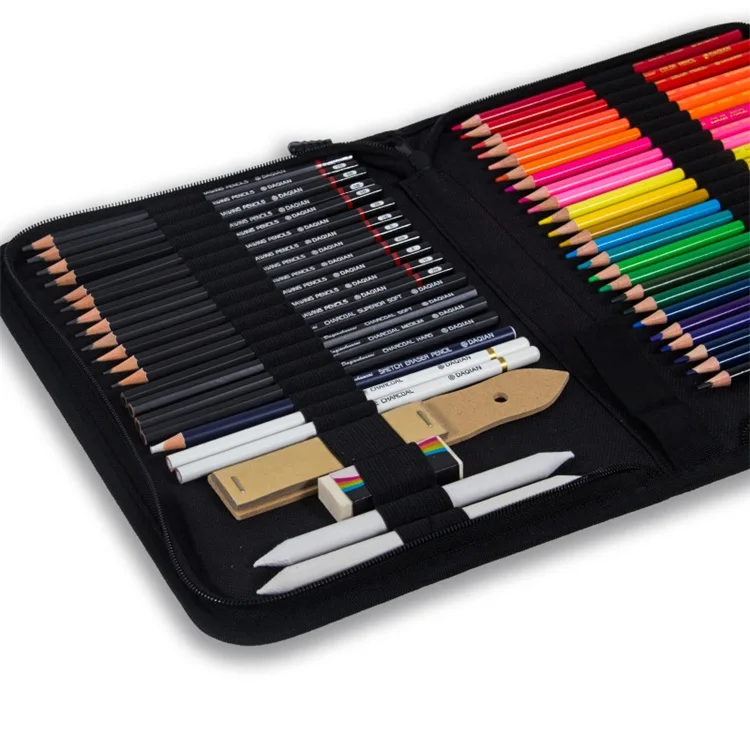 Art Supplies Custom 72pcs Drawing Kit Crayons Oil Pastels Marker Colored Pencils Watercolor Cakes Art set Kid Painting Set