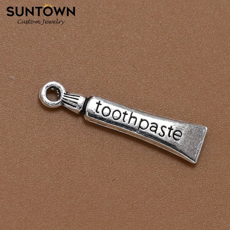 
Suntown Woman Accessoires Personalized Jewelry Pendant Mini Toothpaste Pendant Toothbrush Charms Daily Product Charms Wholesale 