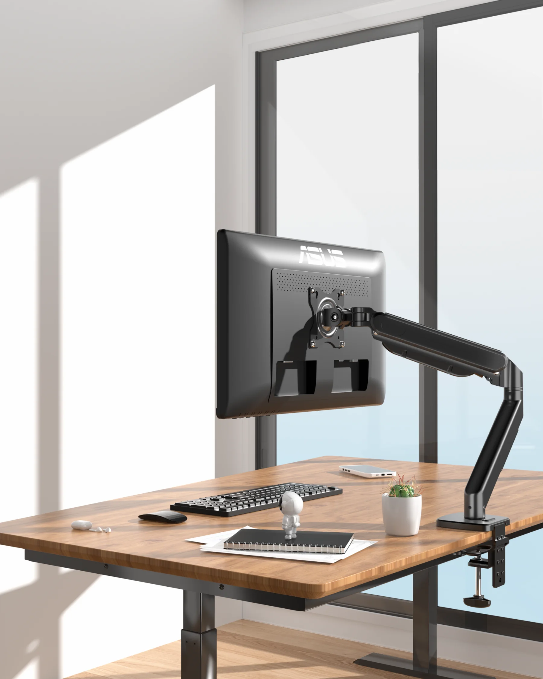 JLT Height Bracket Adjustable Monitor Stand 2-9kgs Mount Arm LED LCD Desk Mount