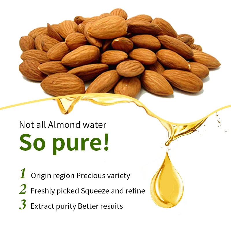 Factory wholesale 100% pure organic sweet almond essential oil for cosmetic use