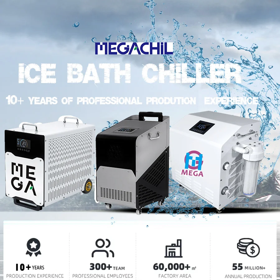 Cryotherapy cold water immersion ice bath chiller for reducing inflammation and speed up athletic recovery