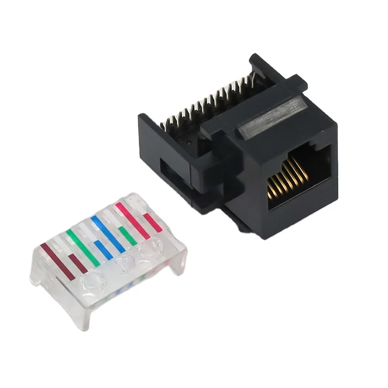 Keystone Jack Rj45 Ethernet Module Cat5E Network Coupler Punch Down Adapter