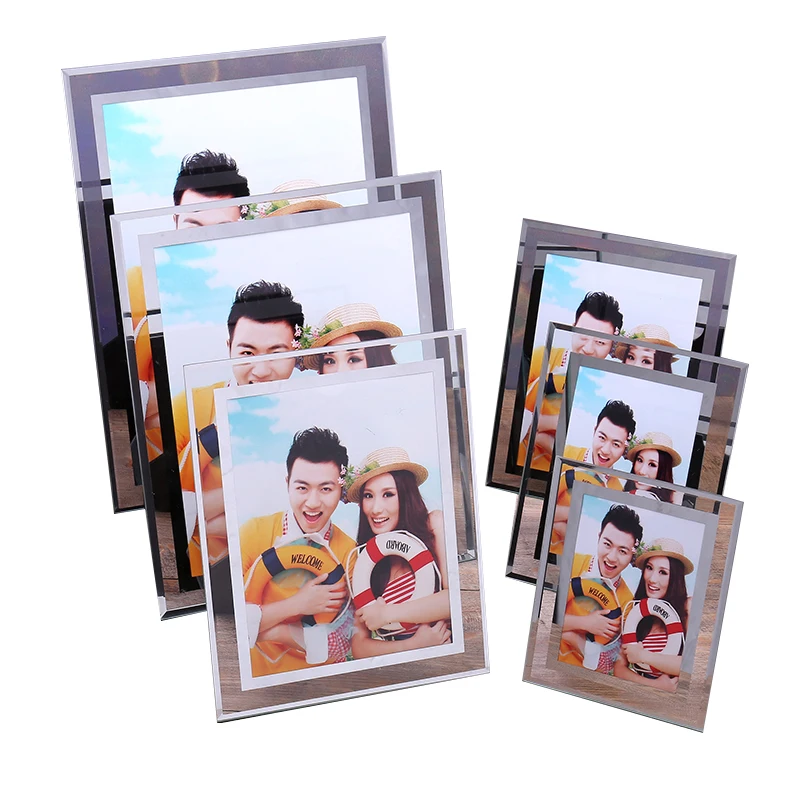 Excellent Sublimation Blank A4 Mirror Wall Glass Picture Photo Home Decor clear Frame Glasses