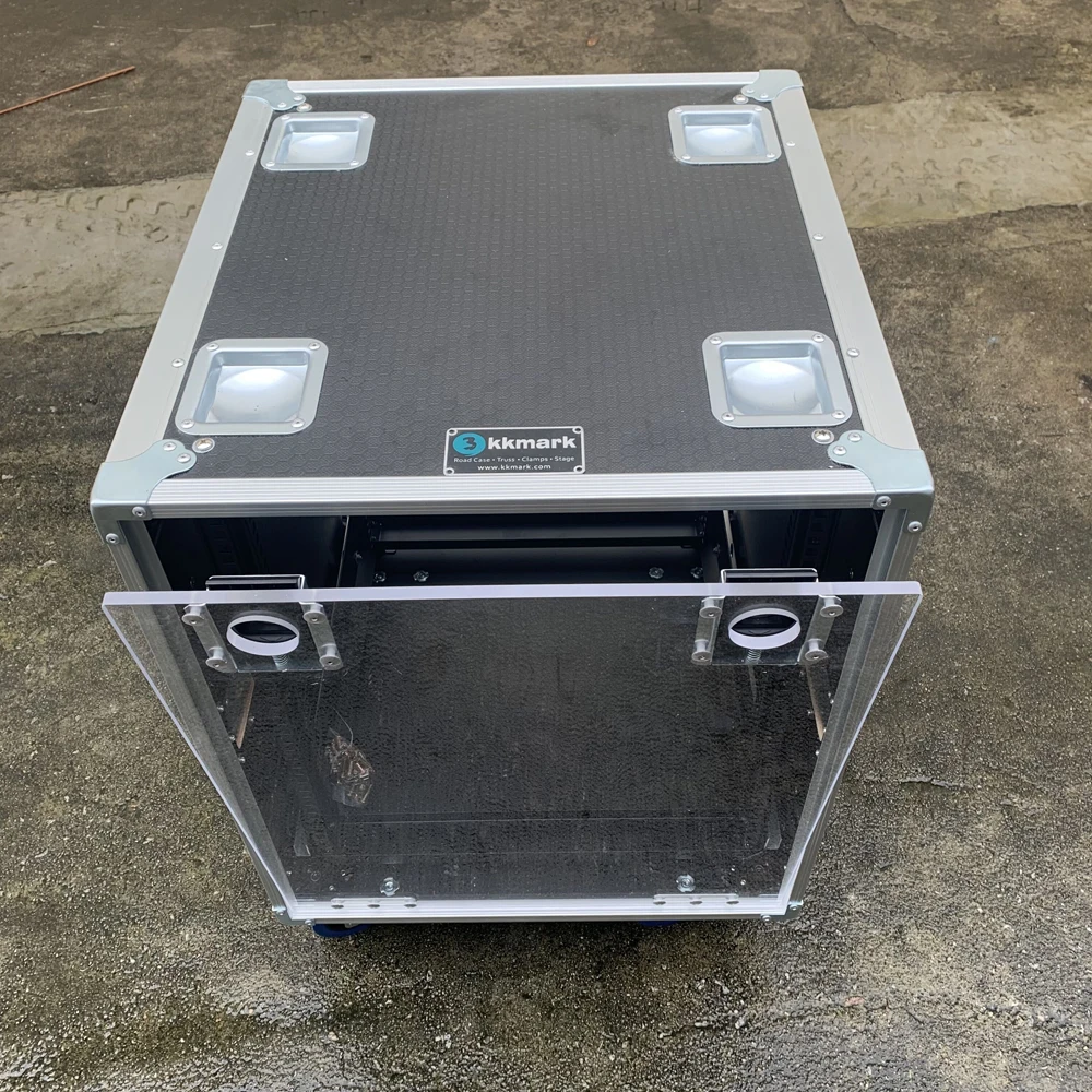 Flight road case anti vibration 6U 8U 12U 16U slide slam lid latch shock mount touring rack case with penn elcom inside and out