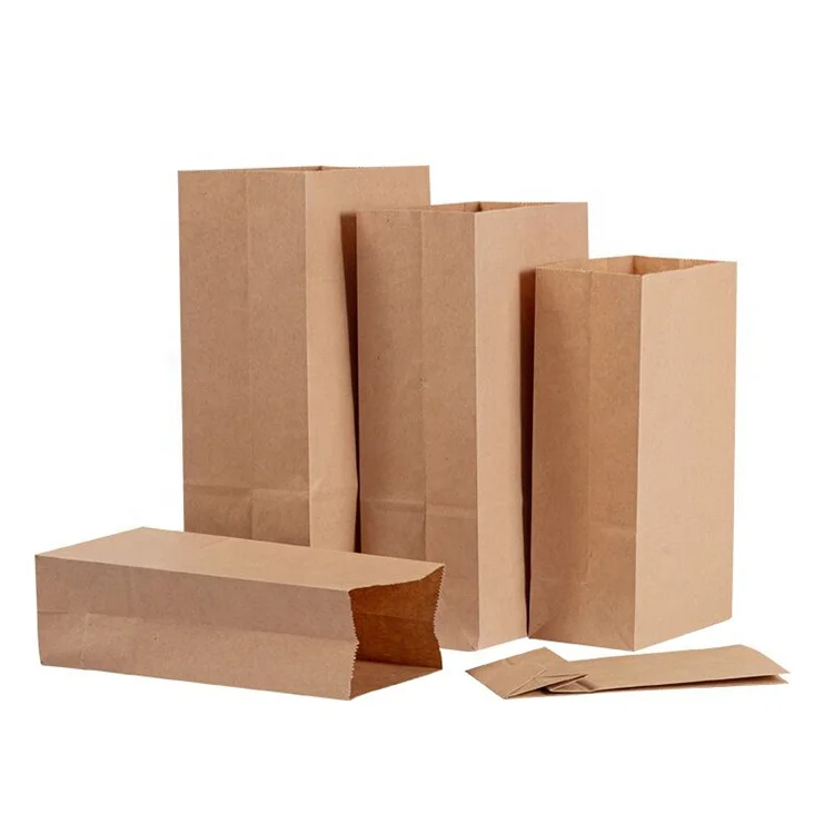 Dried Food Packing Brown Kraft Paper Takeaway Bag