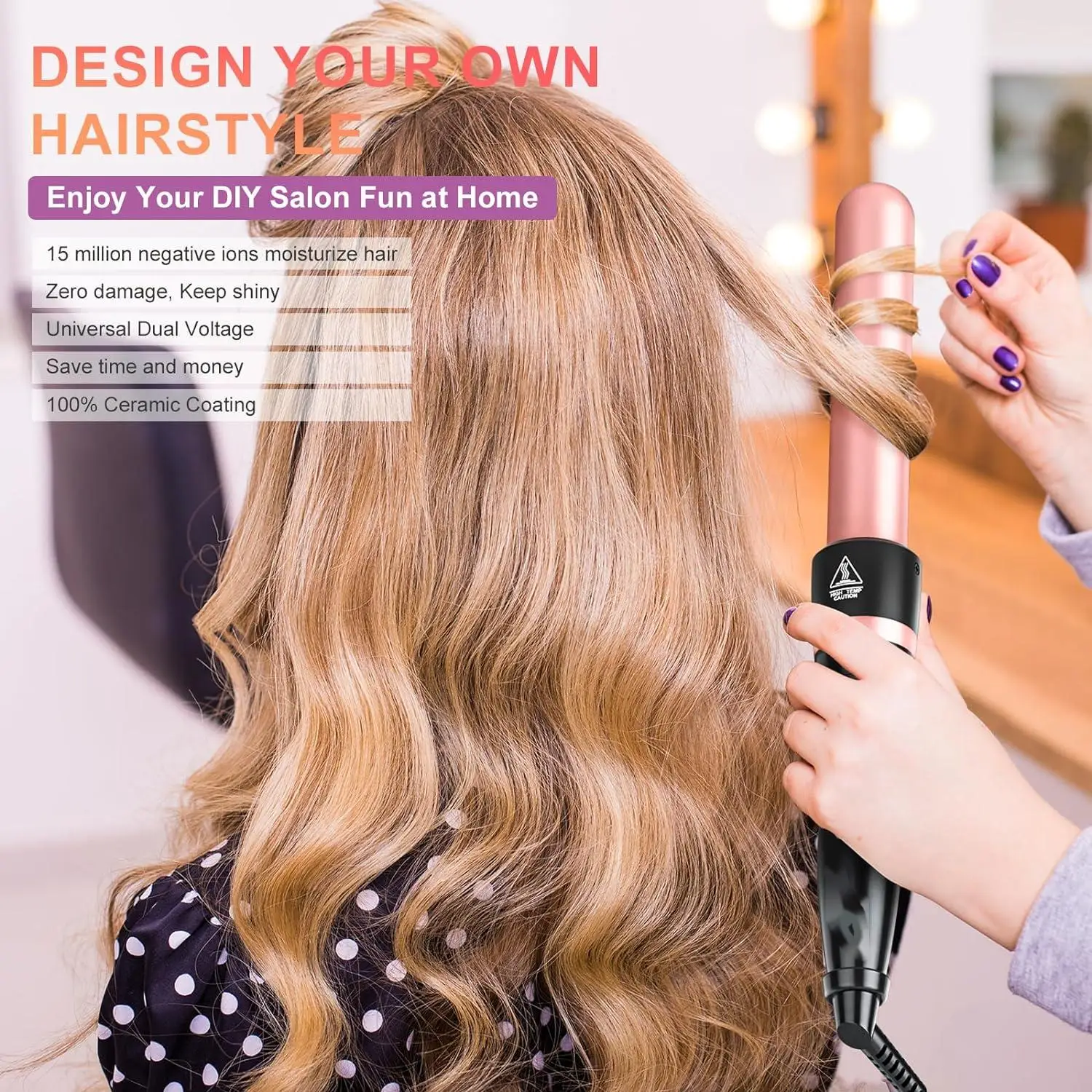 2024 New Arrivals Trending Hair Tools Professional interchangeable 5 in 1 Fast Heating Hair Curler set with brush and clip