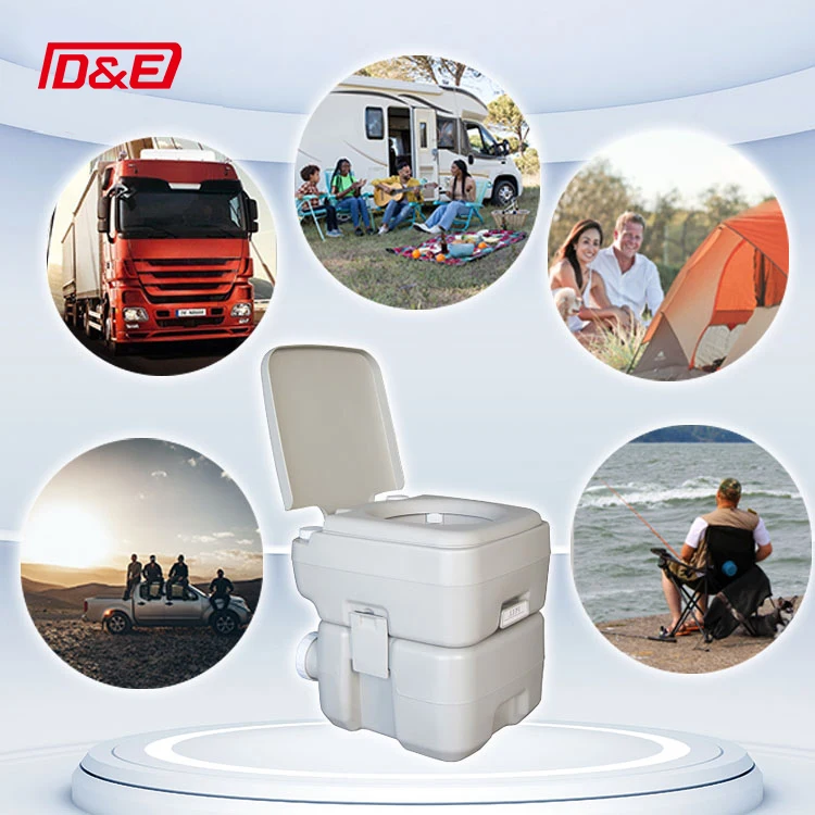 Portable Toilet Flush Travel RV Car Potty for Camp Boating Hiking Outdoor Trips With Fresh Water Tank 10L Waste Holding Tank 20L