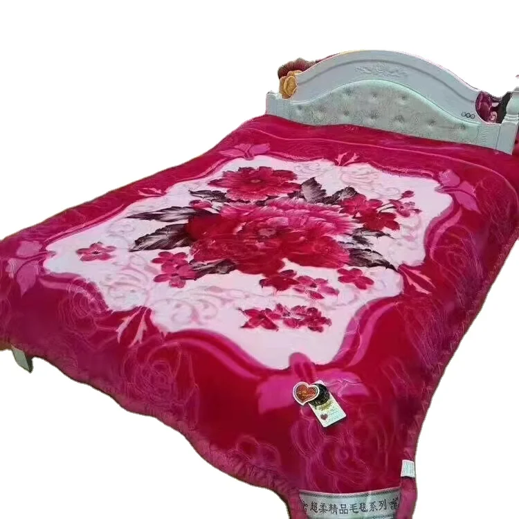 Eco-friendly Animal Flower Kid Children Adult Winter Thicken 2ply Korean Raschel Mink Blanket Embossed