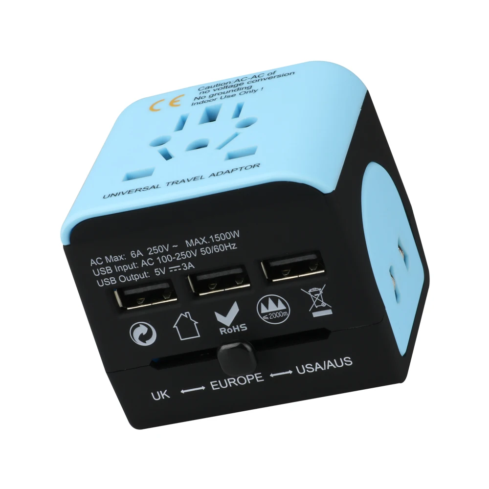 
Newest Fashion USB Travel Power Adapter All in one World Travel Adapter 