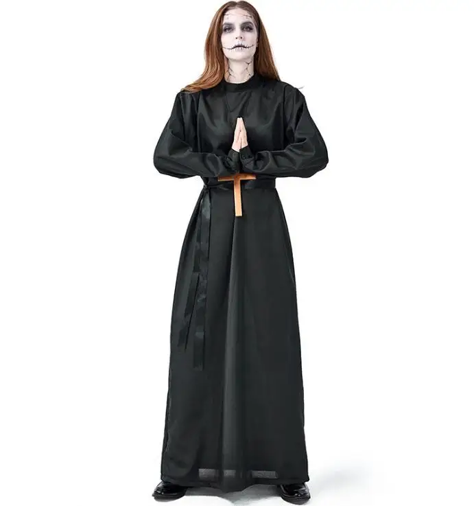 Ecowalson, жуткая монахиня, косплей, монахиня валак, костюм Conjuring 2 унисекс, халат с маской