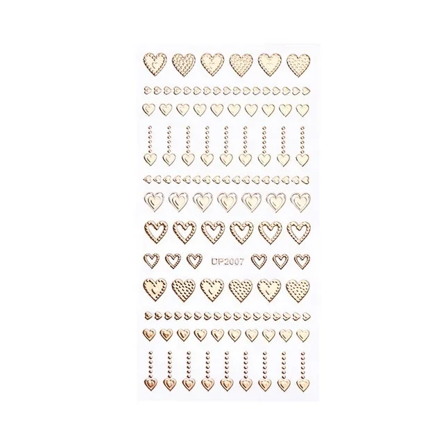 Paso Sico Nail Beauty Trend Manicure Irregular Multi Shapes Pattern Gold Adhesive Foils Nail Sticker Decals for 3D DIY Salon DIY