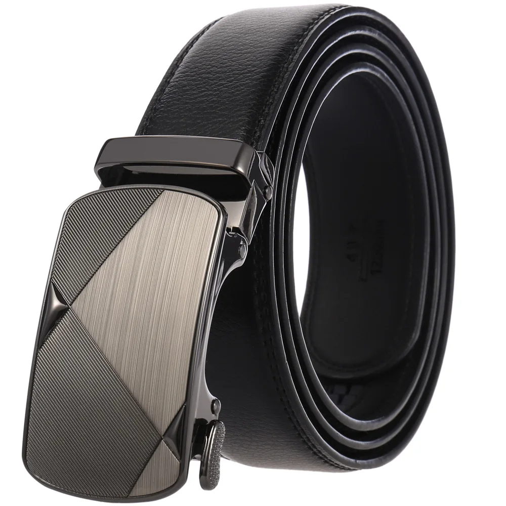 High Quality Fashion Casual Jeans Ratchet Belt Men Genuine Custom Leather Belt with Automatic Buckles