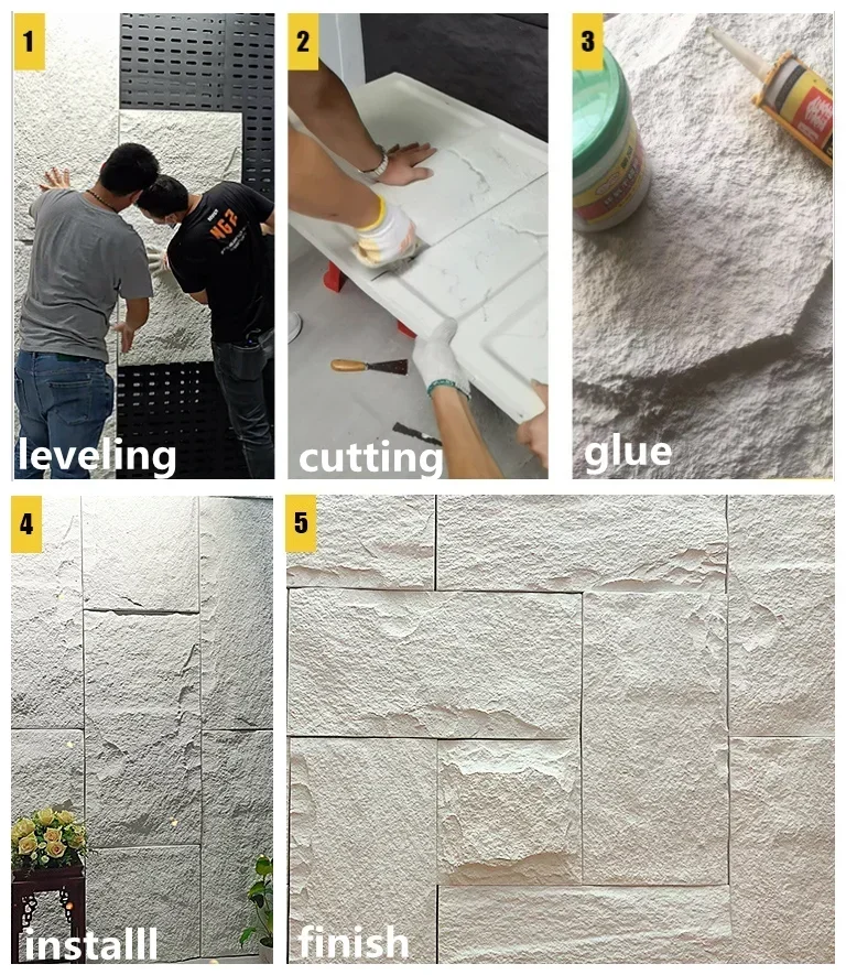 JUSTONE Professional Wall Panels Cladding Soft Flexible Pu Wall Tiles Modern Design 3d Flexible Soft Pu Stone Panel