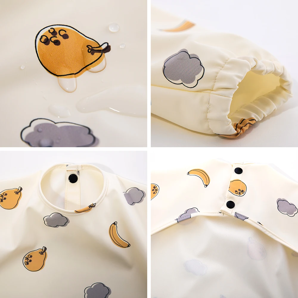 Long Sleeve Coverall Bib Babies & Toddlers 6-36  Mess Proof Baby Feeding Bib