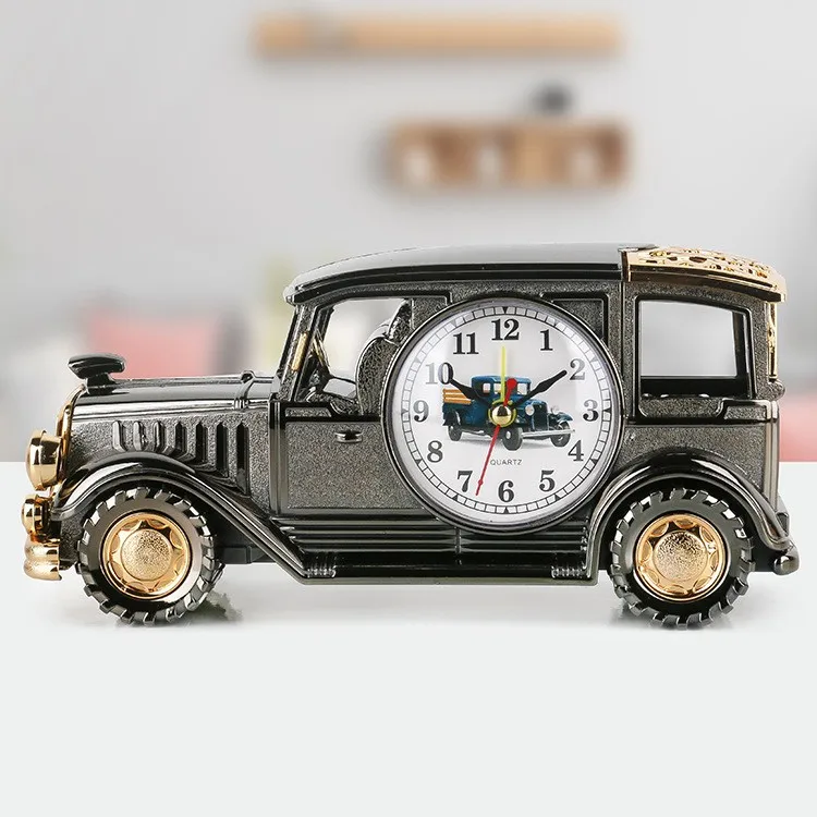 European vintage vintage car model alarm clock multi-function pen holder clock decoration creative student gift alarm clock