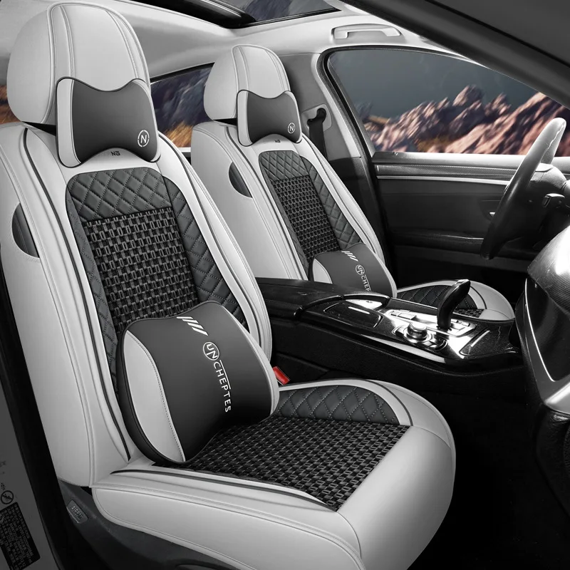 Waterproof PU Leather Custom Car Seat Covers Full Set Universal Luxury Car Seat Cushions 9 Pcs For Cars